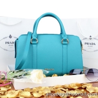 PRADA Saffiano Calf Leather Top Handle Bag BN8091 Light Blue