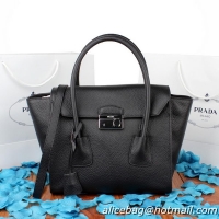 Prada Glace Calf Leather Flap Bag BN2665 Black