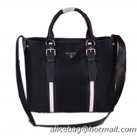 Prada Canvas & Leather Briefcase VA0852 Black