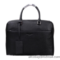 Prada Grainy Leather Briefcase VA0308 Black