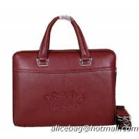 Prada Original Leather Briefcase P80241 Burgundy