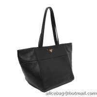 Prada Shoulder Bag Grainy Leather BR5090 Black