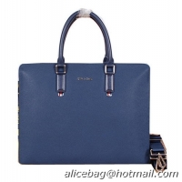 Prada Saffiano Leather Briefcase P88931 Blue