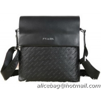 Prada Calfskin Leather Messenger Bag P88081 Black