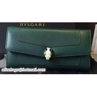 BVLGARI Wallet Pochette in Calf Leather BG0122 Green