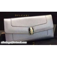 BVLGARI Wallet Pochette in Calf Leather BG0122 Silver