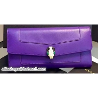 BVLGARI Wallet Pochette in Calf Leather BG0122 Purple