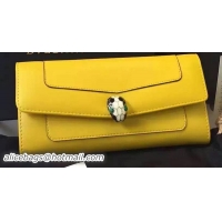 BVLGARI Wallet Pochette in Calf Leather BG0122 Yellow