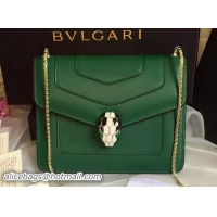BVLGARI Small Shoulder Bag Calfskin Leather BG48043 Green
