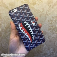 Famous Brand Goyard iPhone 6/iPhone 6 Plus Case KUSO Shark GD026 Blue
