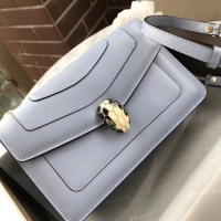 Good Looking Bvlgari Original Calfskin Leather serpenti forever Shoulder Bag 97522 Light blue