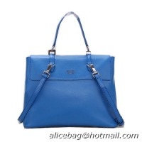 Prada Calfskin Leather Tote Bag BN2789 Blue