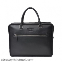 Prada Calfskin Leather Briefcase VA1052 Black