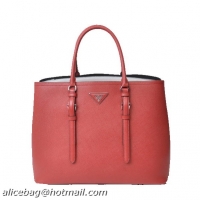 Prada Saffiano Cuir Leather Tote Bags BN2820 Red