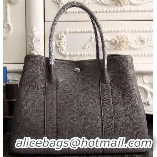 Cheap Hermes Garden Party 36cm 30cm Tote Bag Original Leather A129L Dark Grey