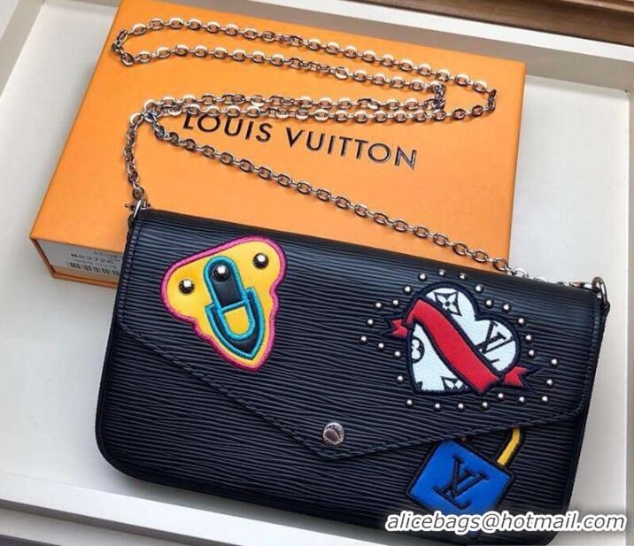 Good Quality Louis Vuitton LV Stories Epi Leather Pochette Félicie Bag M63726 Black