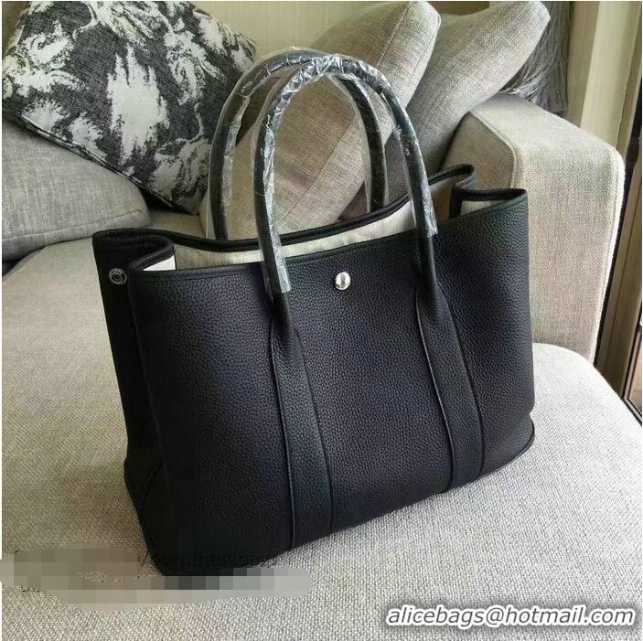 Top Sell Hermes Garden Party 36cm 30cm Tote Bag Original Leather A129L Black