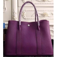 Best Grade Hermes Garden Party 36cm 30cm Tote Bag Original Leather A129L Purple
