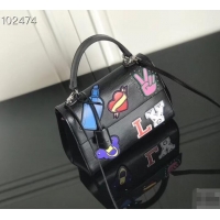 Stylish Louis Vuitton Patches Stickers Epi Cluny BB Bag M52484 Black 2019