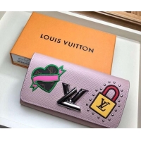 Best Price Louis Vuitton LV Stories Epi Leather Twist Wallet M63456 Pink