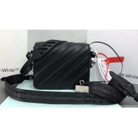 Popular Style Off-White Calf Leather Padded Binder Clip Bag OF40503 Black