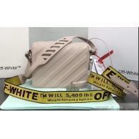 Top Design Off-White Calf Leather Padded Binder Clip Bag OF40503 Nude Pink 