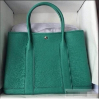 Promotion Hermes Leather Garden Party Medium Bag H74001 Green