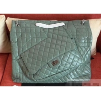 Low Cost Chanel Crumpled Calfskin Patchwork Shopping Tote Bag 302901 Green 2019