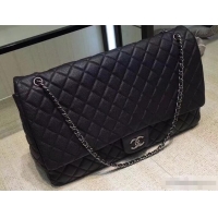 Most Popular Chanel Calfskin XXL Large Classic Flap Bag A91169 Black