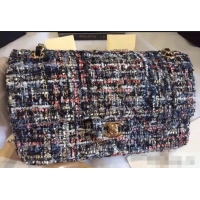 Discount Chanel Tweed Medium Classic Flap Bag A925411 Gray