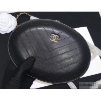 Hot Style Chanel Chevron Evening Bag AS0204 Black 2019