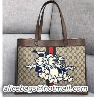 Chic Reproduction Gucci Ophidia GG Tote Bag with Three Little Pigs 547947 2019
