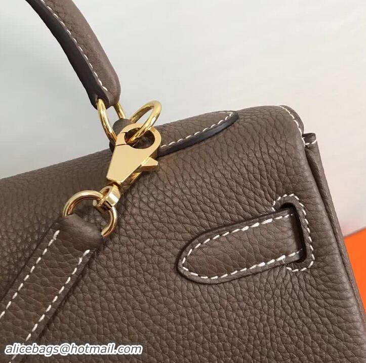 Popular Hermes Kelly 25 Bag in Calf Leather with Gold Hardware 420018 Grey Elephant