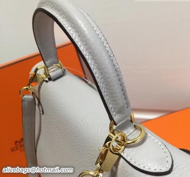 Stylish Hermes Kelly 28cm Bag In Leather With Gold Hardware 420026 Light Grey