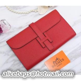 Discount Hermes Grained Calf Leather Elan 22 Clutch Bag H442114 Dark Red