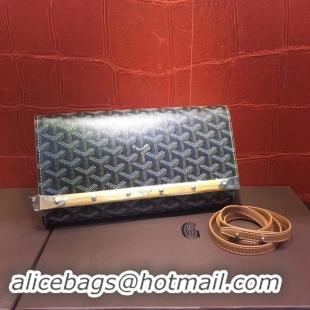 Modern Goyard Monte-Carlo Clutch With Leather Strap 8982 Black And Tan