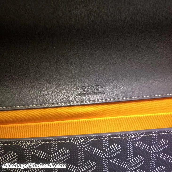 Expensive Goyard Monte-Carlo Clutch With Leather Strap 8982 Dark Grey
