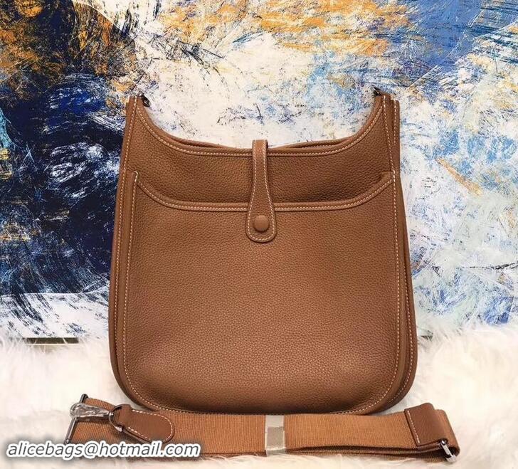 Reproduction Hermes Evelyne III PM Bag in Original Togo Leather 423018 Brown