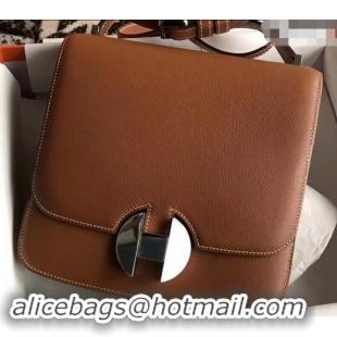Luxury Hot Hermes 2002 - 26 Bag Brown In Evercolor Calfskin With Adjustable Strap H42620