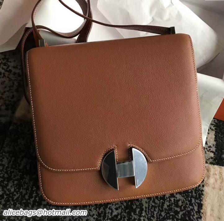 Luxury Hot Hermes 2002 - 26 Bag Brown In Evercolor Calfskin With Adjustable Strap H42620