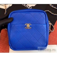 Good Product Chanel Casual Trip North/South Camera Case Bag AS0139 Blue 2019