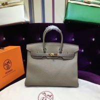 Hot Sale Hermes Birkin 30CM Tote Bag Togo Leather H6088 Etoupe Golden Hardware