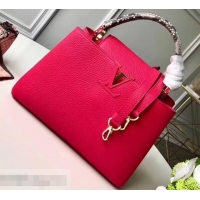 Best Grade Louis Vuitton Capucines PM Bag Python Handle N92803 Framboise