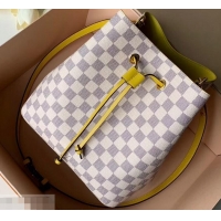 Discount Louis Vuitton Damier Azur Canvas NeoNoe Bucket Bag N40151 Pineapple 2019