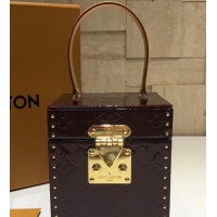 Classic Hot Louis Vuitton Vintage Monogram Vernis Bleecker Box Top Handle Bag M40011 Burgundy 2019