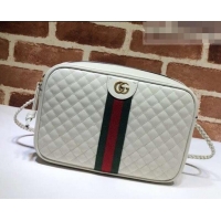 Well Crafted Gucci Laminated Leather Small Shoulder Bag 541051 white