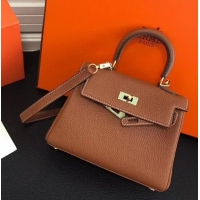 Top Design Hermes Kelly Mini 20 Handbag 420011 Tan