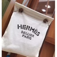 Good Quality Hermes Aline Canvas Grooming Bag 420013 White/Gold