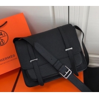 Low Price Hermes Steven 30cm Men's Bag in Leather 420022 Black