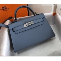 Top Quality Hermes Mini Kelly 2 Handbag with Silver/Gold Hardware H442102 Blue